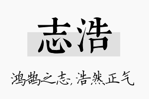 志浩名字的寓意及含义